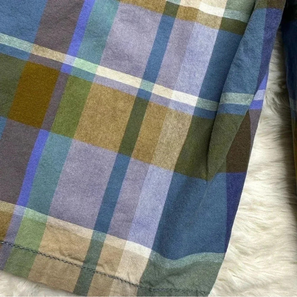 Merona Shorts Blue & Green Plaid Chino Size 6 - Picture 15 of 16